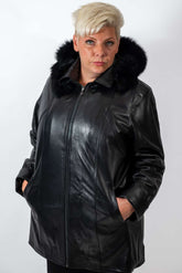 Women's winter leather jacket Siana Black
